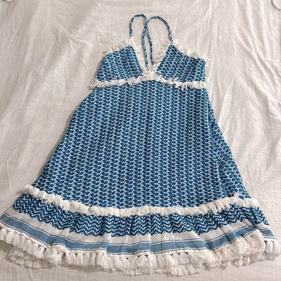 DODO BAR OR Dalal Dress Babydoll Halter Mini Finge Y2K Size Medium Large - Picture 1 of 13